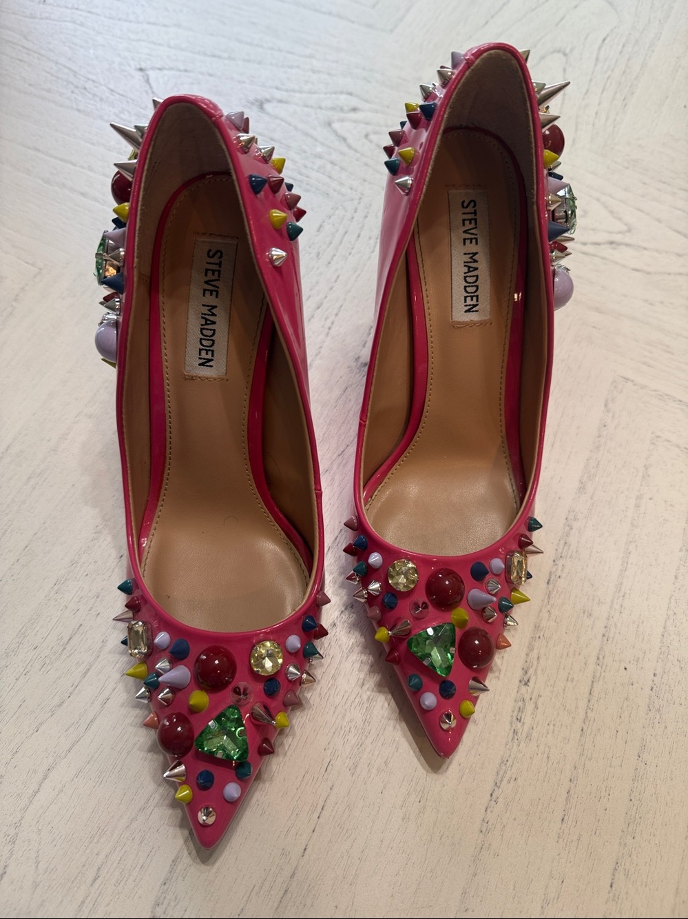 Steve Madden Hot Pink Jeweled Pointed-Toe Stiletto Pump - Picture 9 of 17